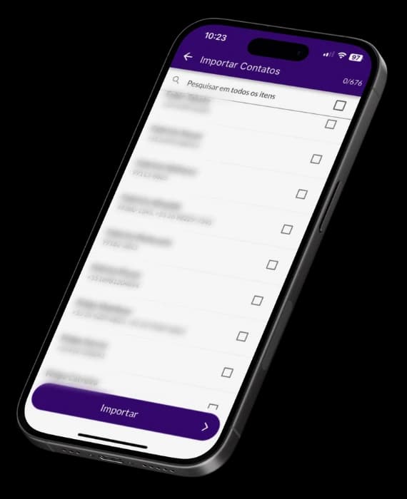 Importação de contatos