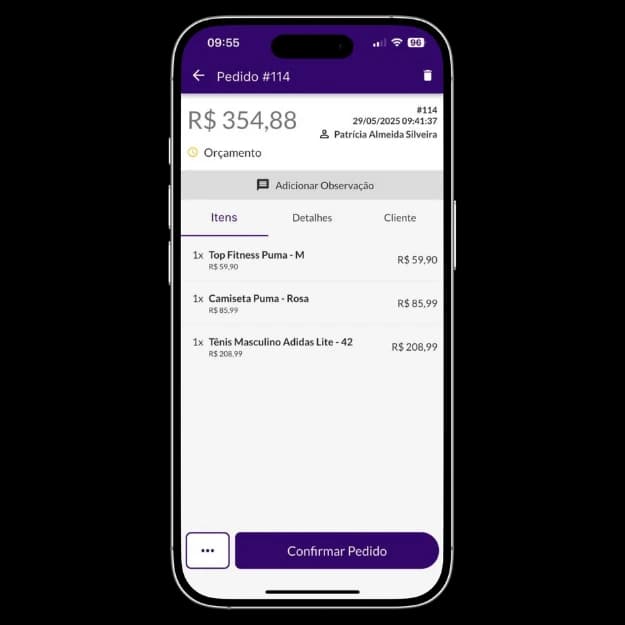 Cadastre orçamentos em poucos cliques
