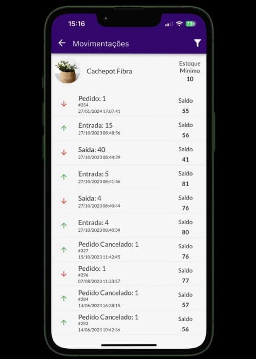 Controle de estoque de produtos
