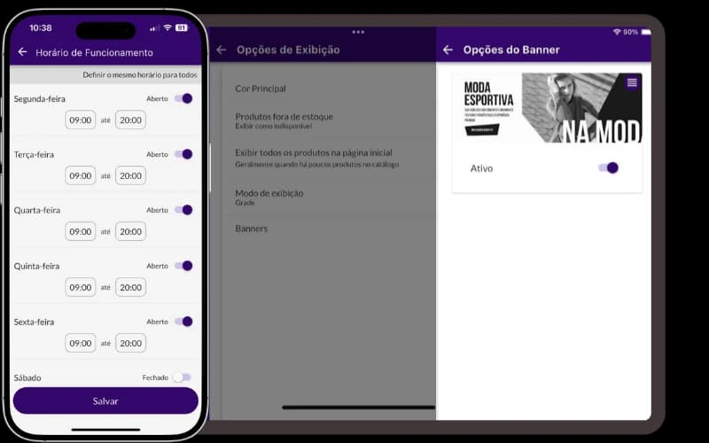 Jarbas showing online catalog with store information
